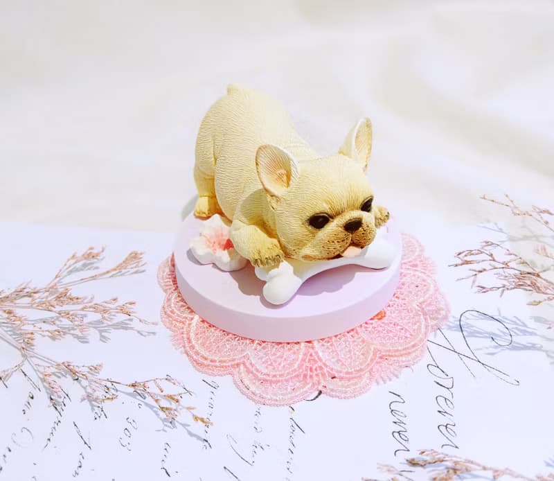 法鬥咬骨頭 可愛擴香石禮盒(精美禮盒 Davids Angel蕾絲飾墊)