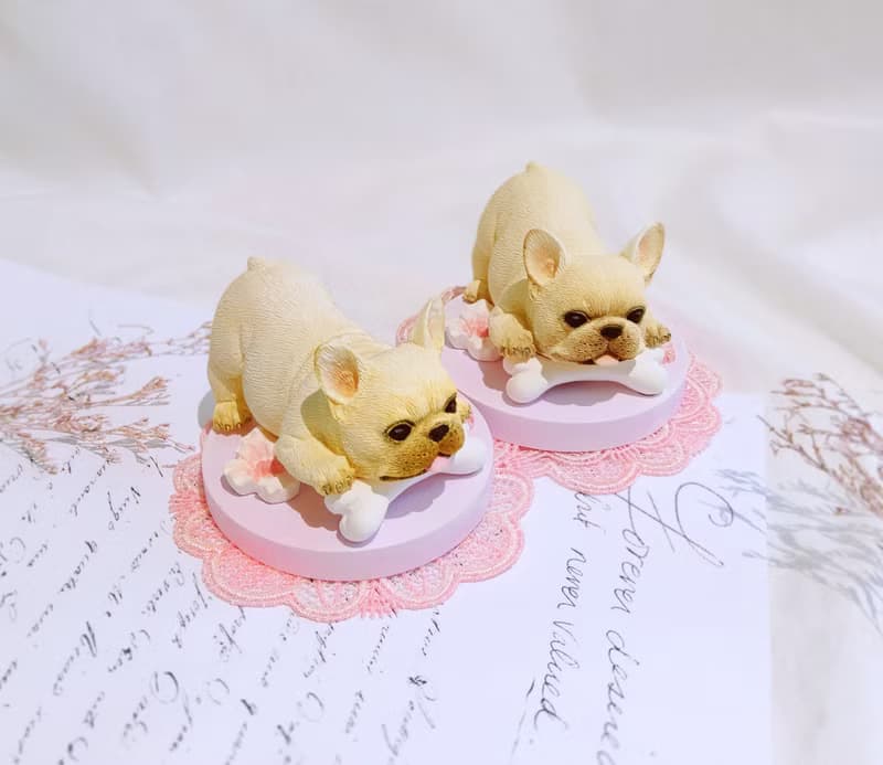 法鬥咬骨頭 可愛擴香石禮盒(精美禮盒 Davids Angel蕾絲飾墊)