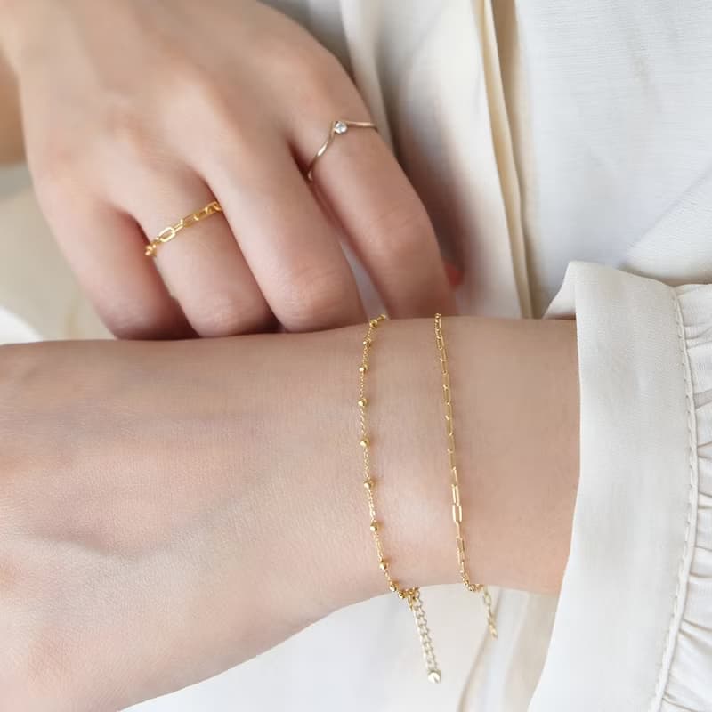 14K金點點細手鍊