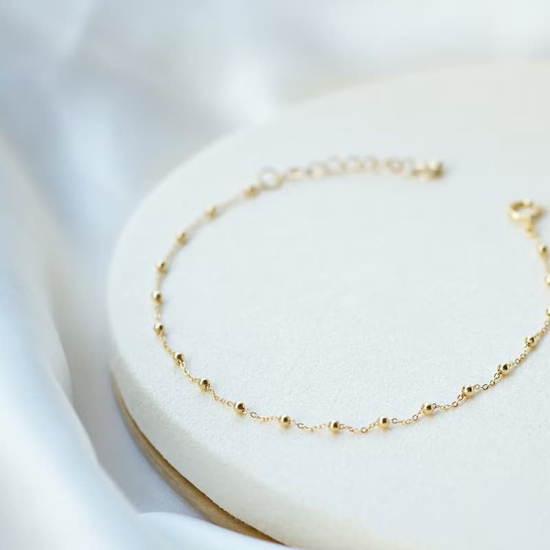 14K金點點細手鍊