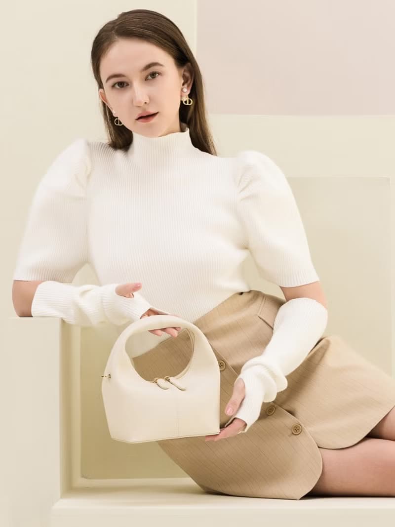 軟牛皮斜背手提飯盒包 女士真皮單肩斜挎包