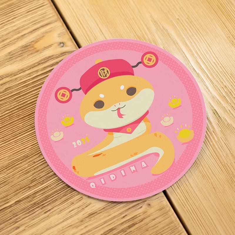 QIDINA 2入 / SGS新年招財限定 加大加厚硅藻土吸水軟杯墊14cm