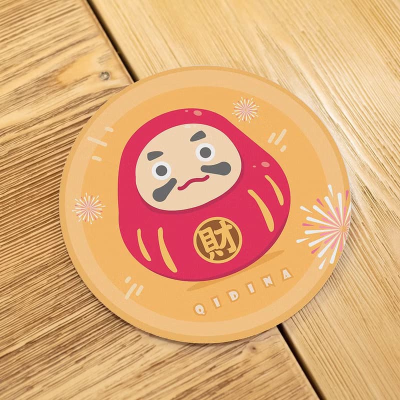 QIDINA 2入 / SGS新年招財限定 加大加厚硅藻土吸水軟杯墊14cm