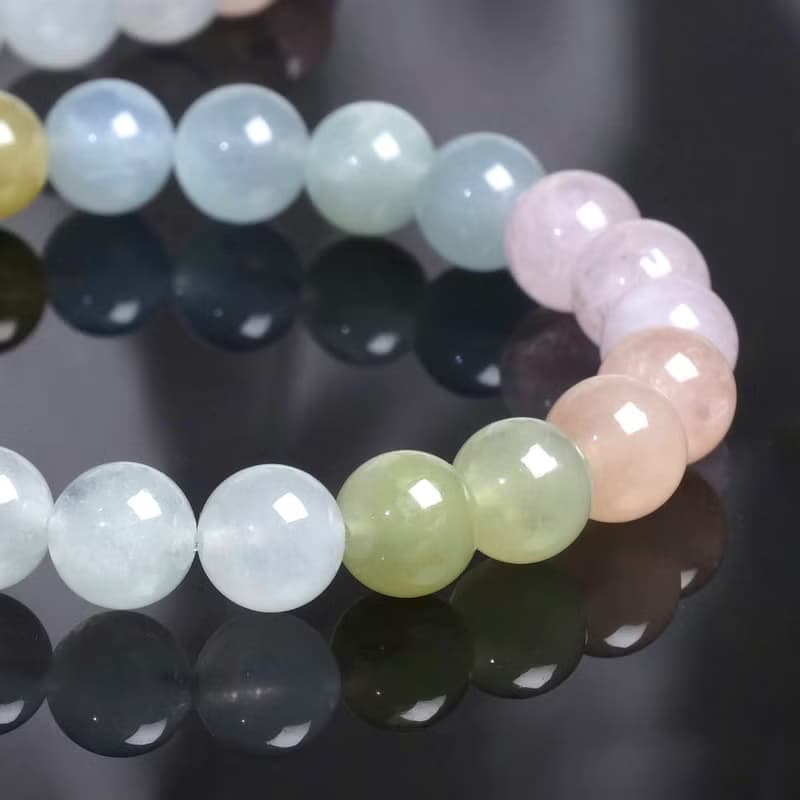 【特價】8.5mm 彩虹摩根石水晶手鍊│桃花人緣愛情 心輪能量 禮物