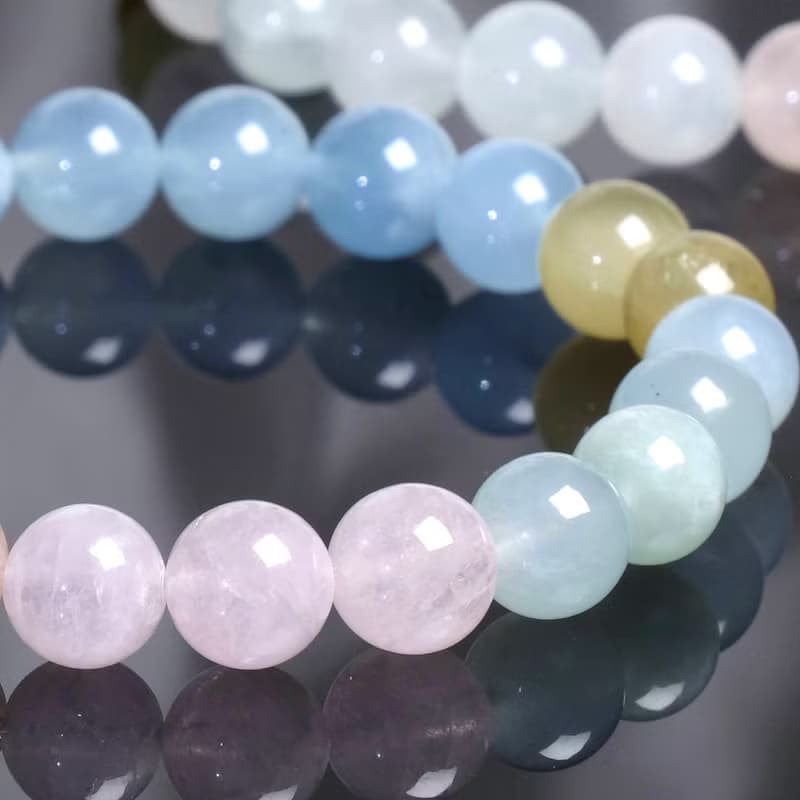 【特價】8.5mm 彩虹摩根石水晶手鍊│桃花人緣愛情 心輪能量 禮物