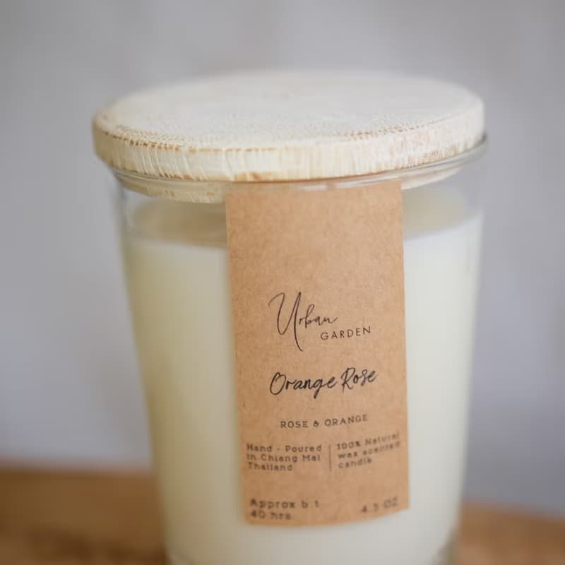 Soy Wax Candle, Orange & Rose Scented Candle, Aromatherapy Candle, Massage Oil