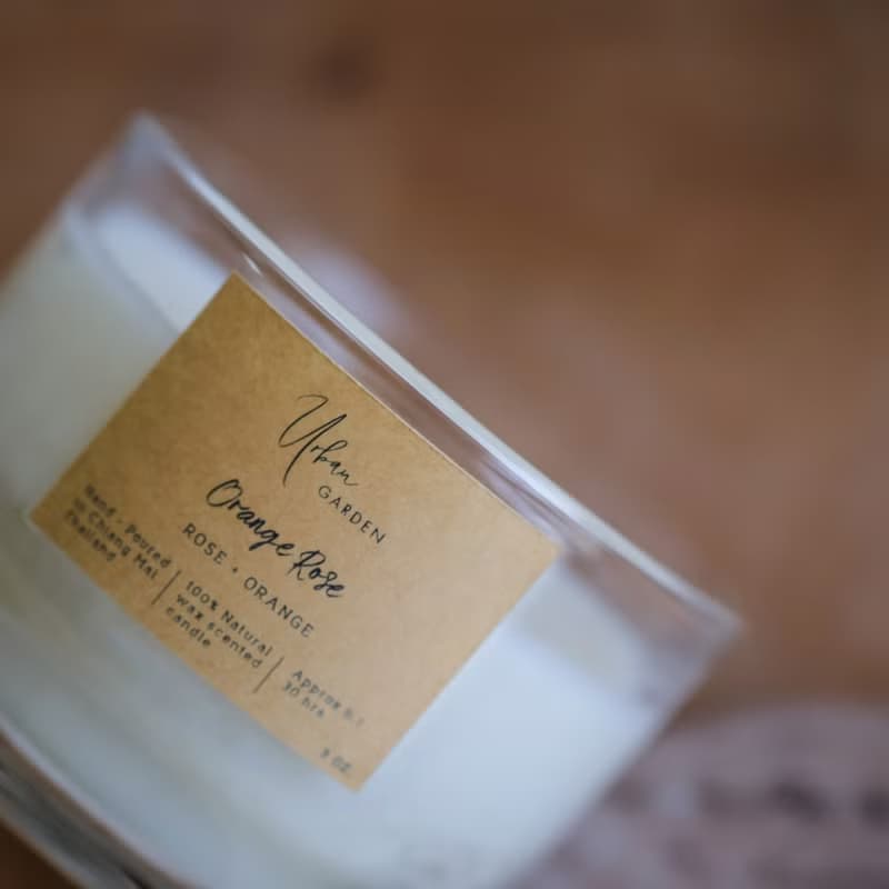 Soy Wax Candle, Orange & Rose Scented Candle, Aromatherapy Candle, Massage Oil