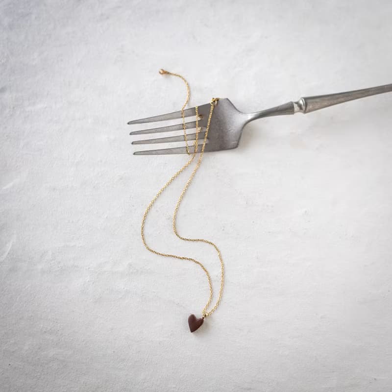 小號心形項鍊  巧克力 / 不銹鋼 / 尺寸不限