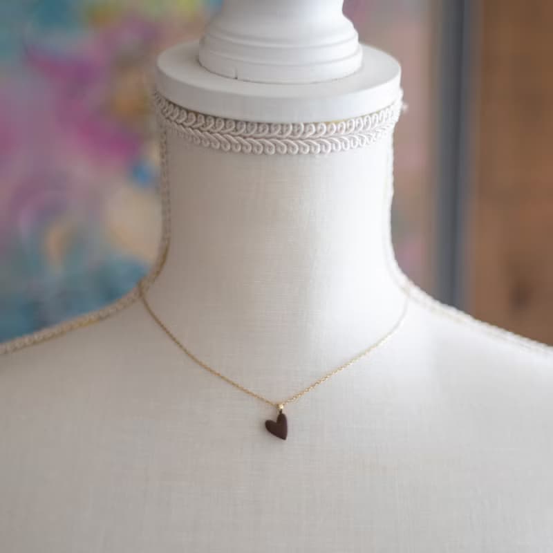 小號心形項鍊  巧克力 / 不銹鋼 / 尺寸不限