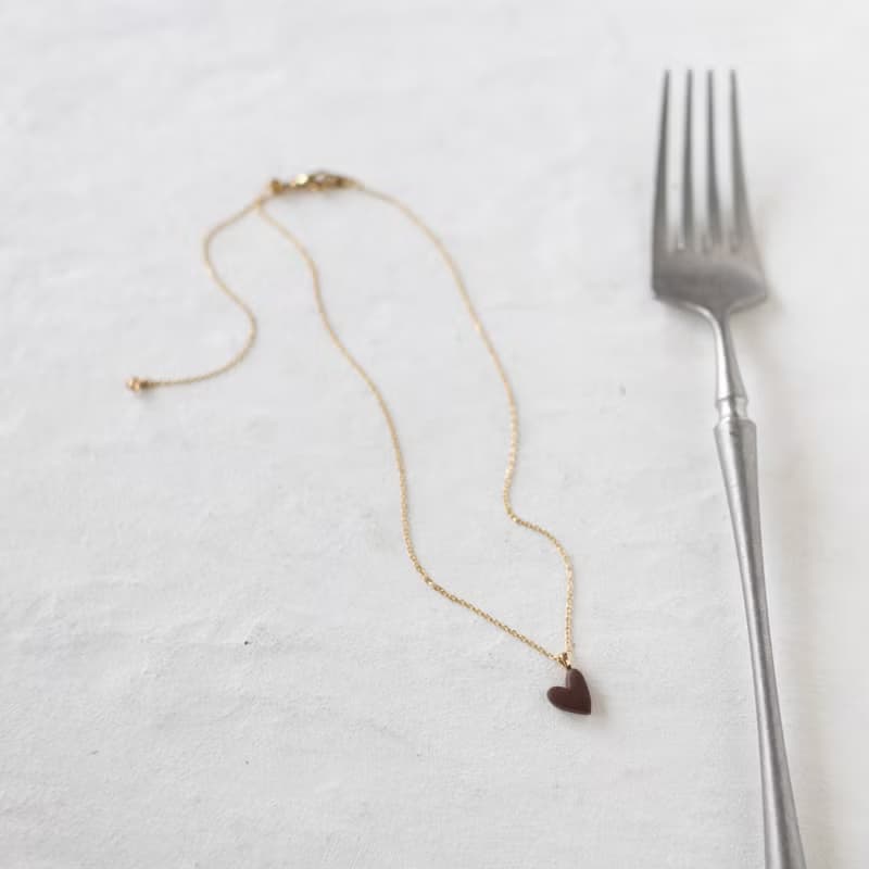 小號心形項鍊  巧克力 / 不銹鋼 / 尺寸不限
