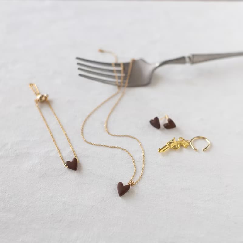 小號心形項鍊  巧克力 / 不銹鋼 / 尺寸不限