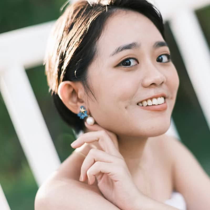 藍色珐瑯 波西塔諾 珊瑚耳環 可訂製耳夾