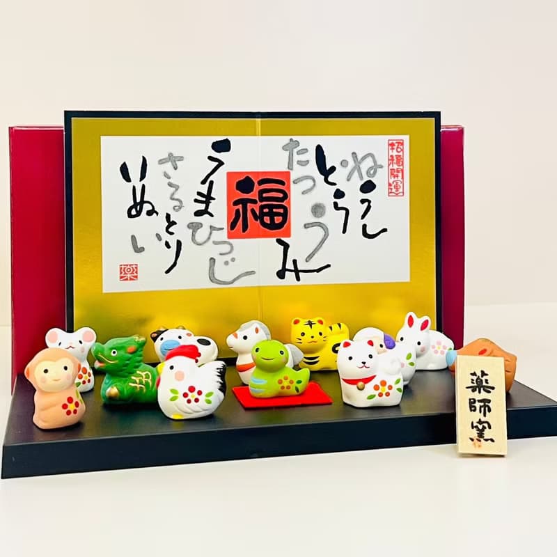 【新年限定】瀨戶燒藥師窯-12生肖彩繪開運吉祥擺飾_底座版