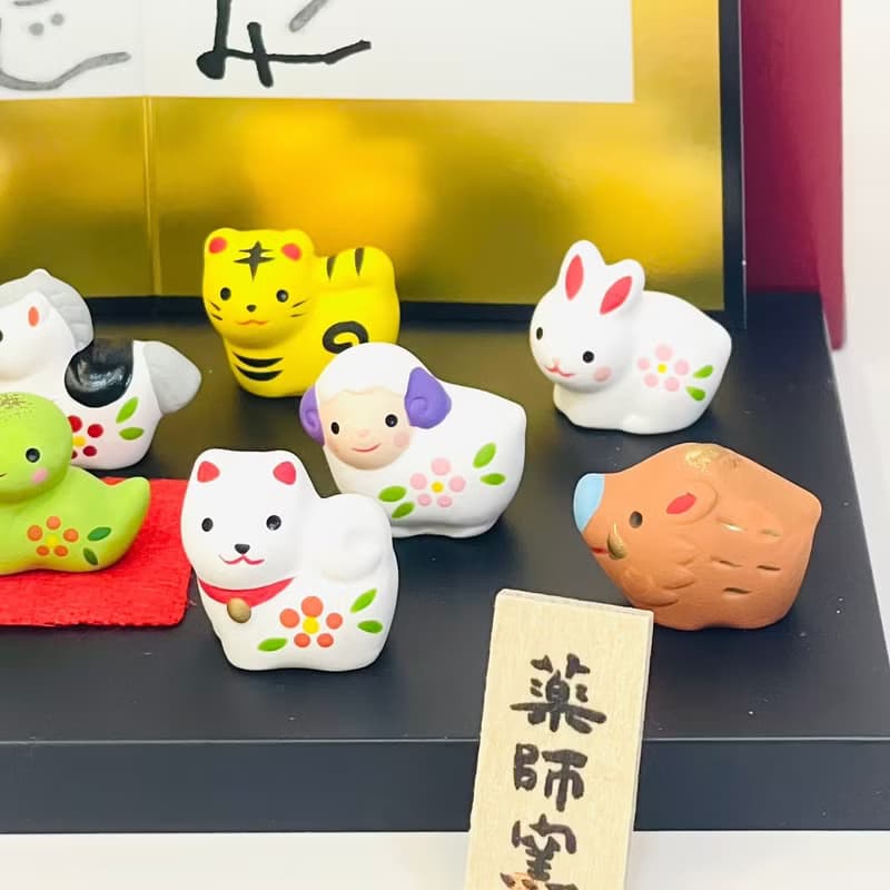 【新年限定】瀨戶燒藥師窯-12生肖彩繪開運吉祥擺飾_底座版