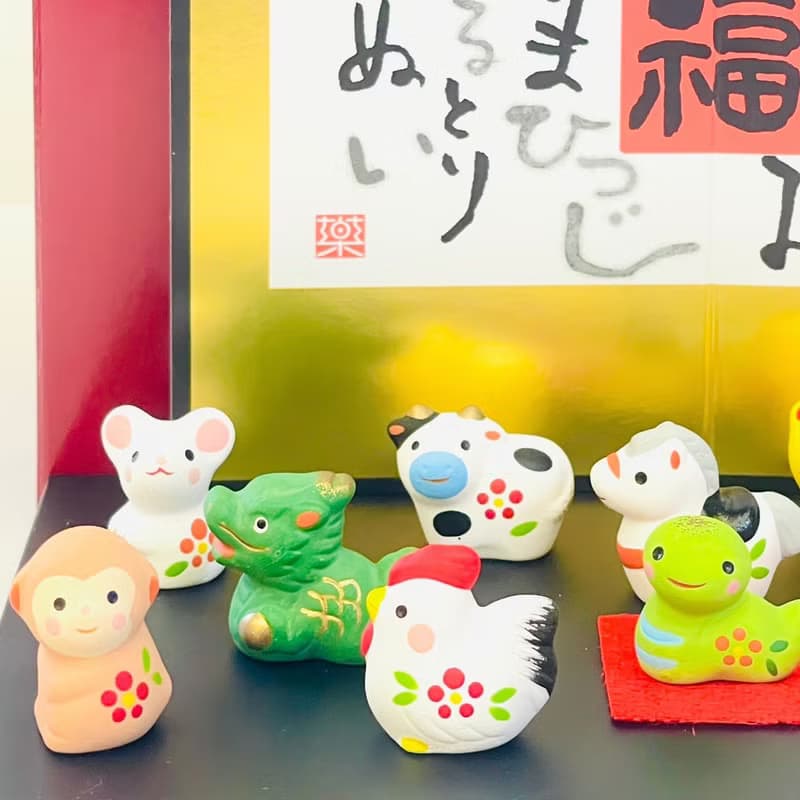 【新年限定】瀨戶燒藥師窯-12生肖彩繪開運吉祥擺飾_底座版