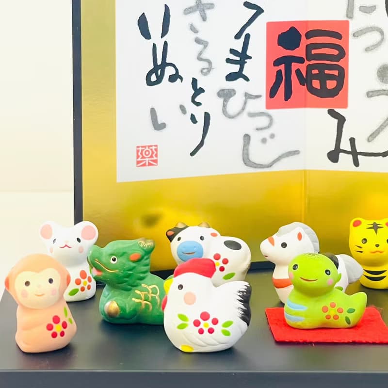 【新年限定】瀨戶燒藥師窯-12生肖彩繪開運吉祥擺飾_底座版