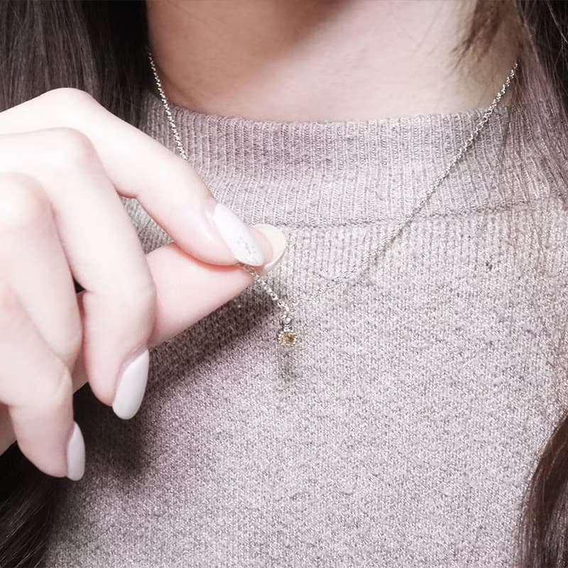 射手座 星座守護石 單鑽設計 925純銀項鍊 女生 生日禮物 天然石