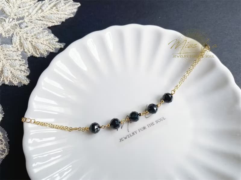 天然緬甸玉翡翠 鑽切 墨翠 設計款 手鍊 禮物 生日禮物