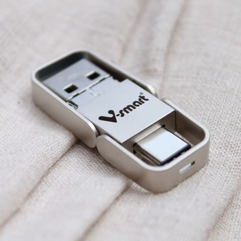 金屬框OTG隨身碟 濃霧銀128GB