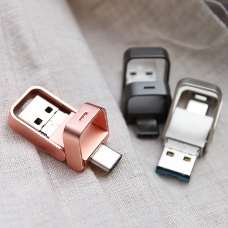 金屬框OTG隨身碟 濃霧銀128GB