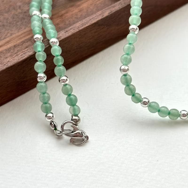 【金牛雙子座|5月生日】綠東陵十字架鍍銀項鏈 幸運與機會 創業者