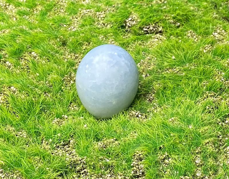 天然天青石橢形藍水晶擺件-辦公室 居家 療癒擺件