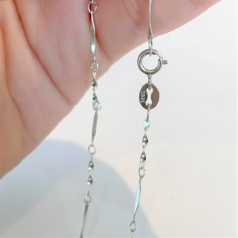 │簡約│高質感 • 細波紋鎖骨鍊 • 925silver • 純銀項鍊