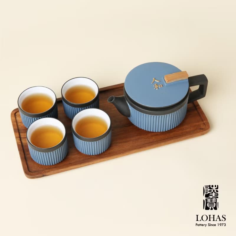 陸寶 天地人和旅行組 1壺4杯+茶葉罐+攜行包 旅行茶組 茶器