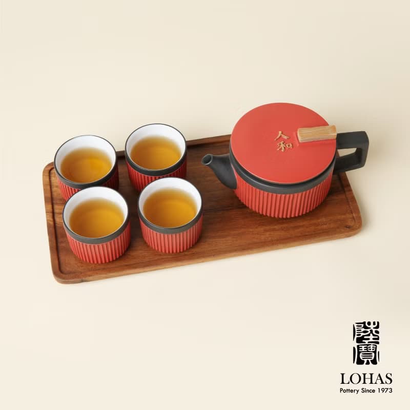 陸寶 天地人和旅行組 1壺4杯+茶葉罐+攜行包 旅行茶組 茶器