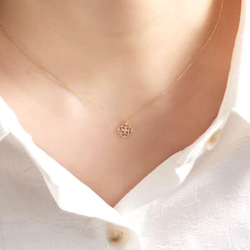 Visel Deco雕飾鑽石項鍊