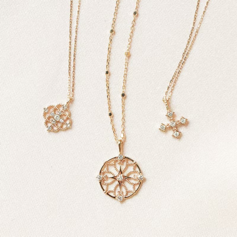 Visel Deco雕飾鑽石項鍊