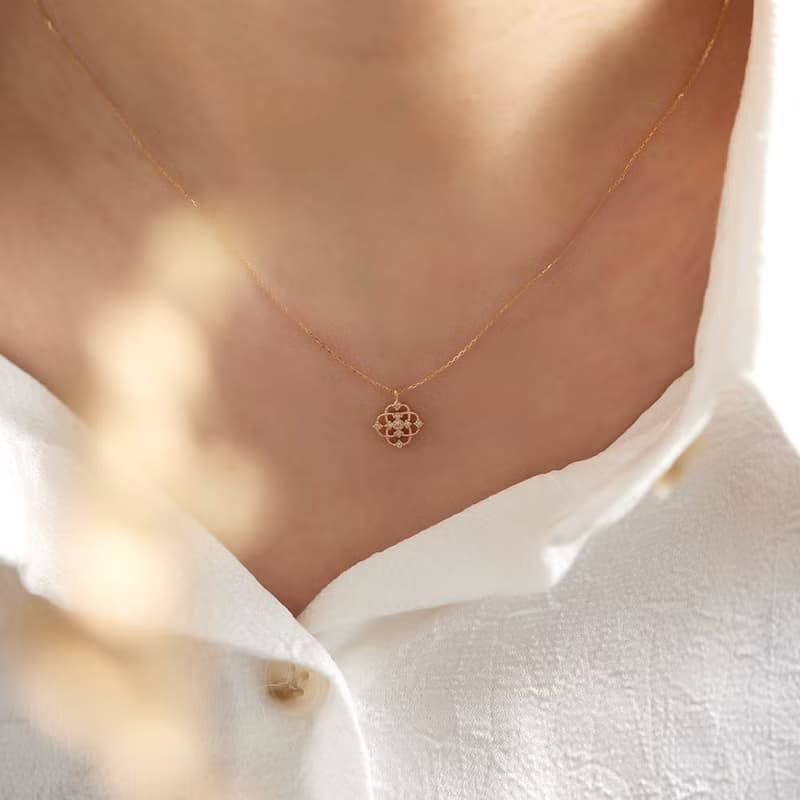 Visel Deco雕飾鑽石項鍊