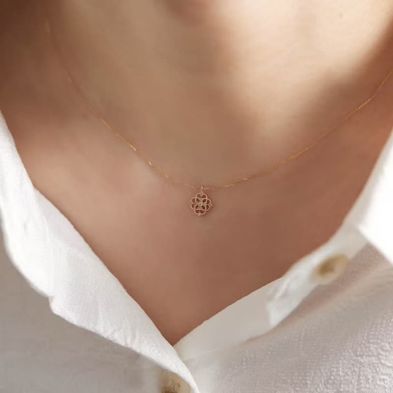 Visel Deco雕飾鑽石項鍊