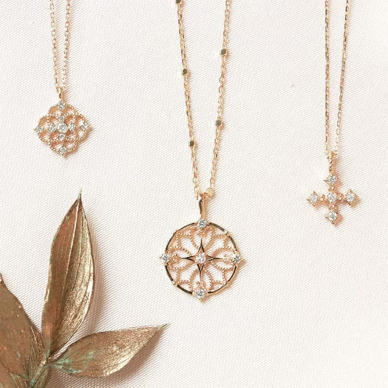 Visel Deco雕飾鑽石項鍊