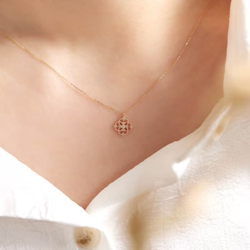 Visel Deco雕飾鑽石項鍊