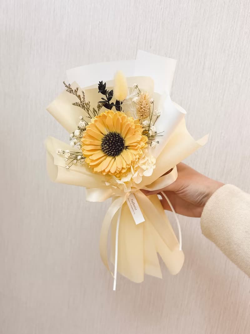 【畢業花束】索拉向日葵永生花束 畢業季 畢業禮物yuflorist