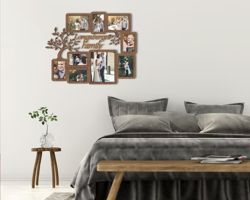 Personalized family tree photo gallery Wall mounted picture frame collage