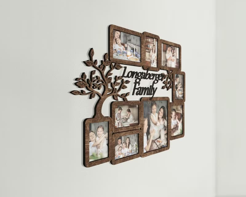 Personalized family tree photo gallery Wall mounted picture frame collage