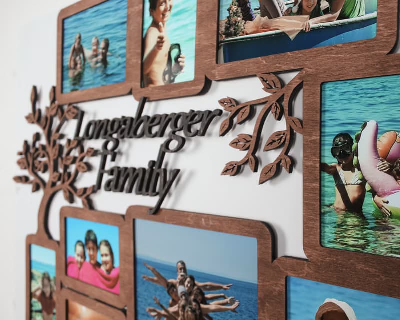 Personalized family tree photo gallery Wall mounted picture frame collage