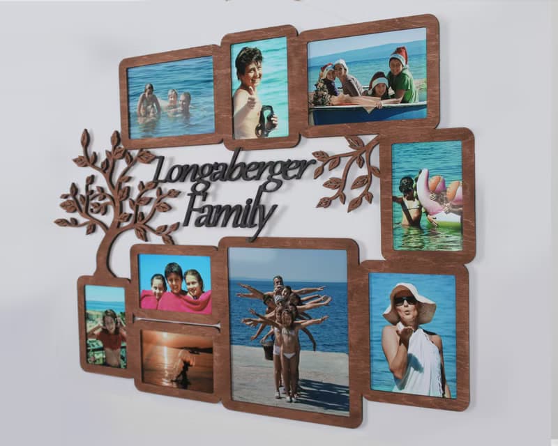 Personalized family tree photo gallery Wall mounted picture frame collage