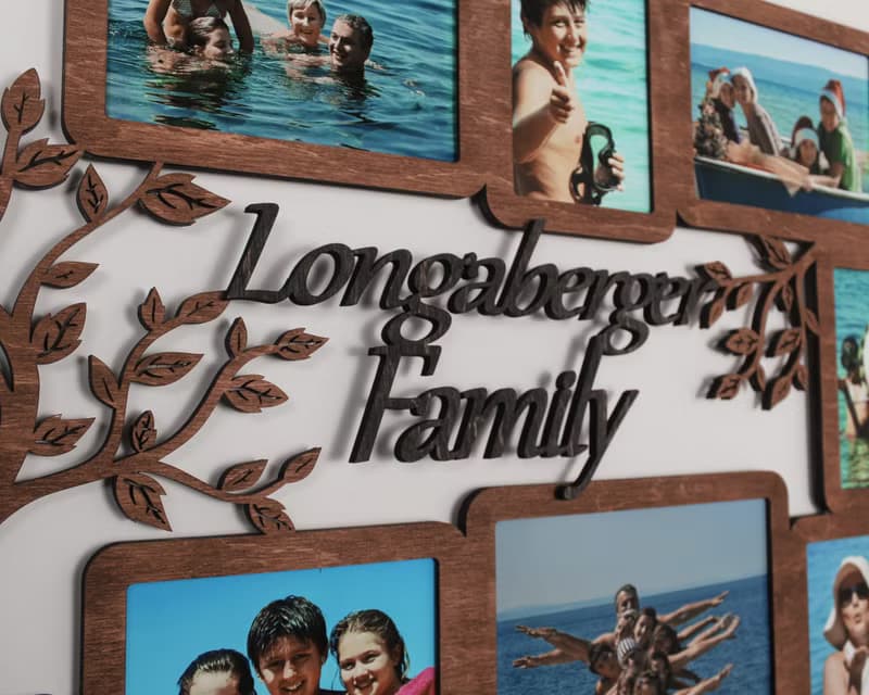 Personalized family tree photo gallery Wall mounted picture frame collage