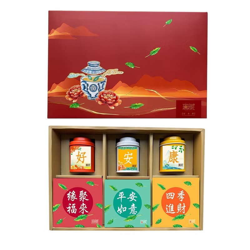 Q3【無藏】公益 喜慶大禮盒【好安康】綜合茶食禮 (3茶+3茶食