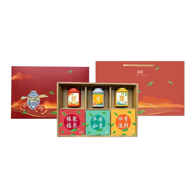Q3【無藏】公益 喜慶大禮盒【好安康】綜合茶食禮 (3茶+3茶食