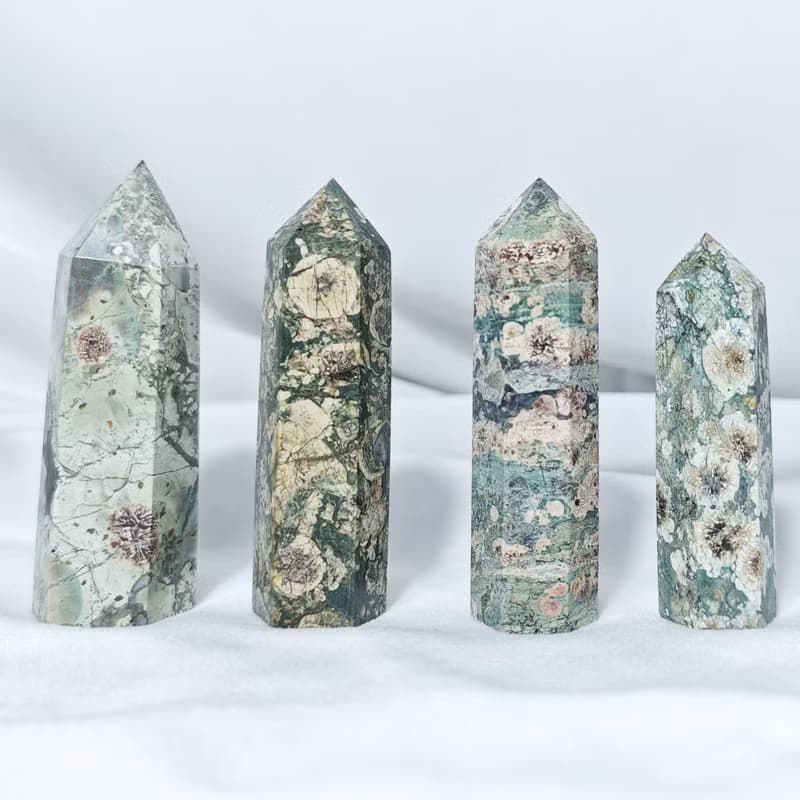 稀有綠櫻花瑪瑙 一柱擎天 中流砥柱 招財 心輪 晶柱 單品 禮物