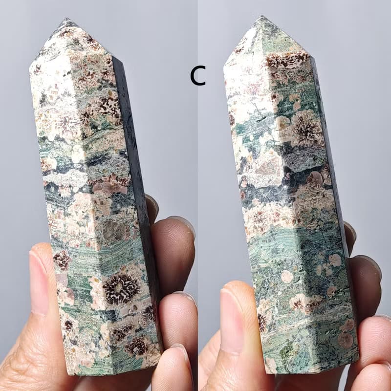 稀有綠櫻花瑪瑙 一柱擎天 中流砥柱 招財 心輪 晶柱 單品 禮物