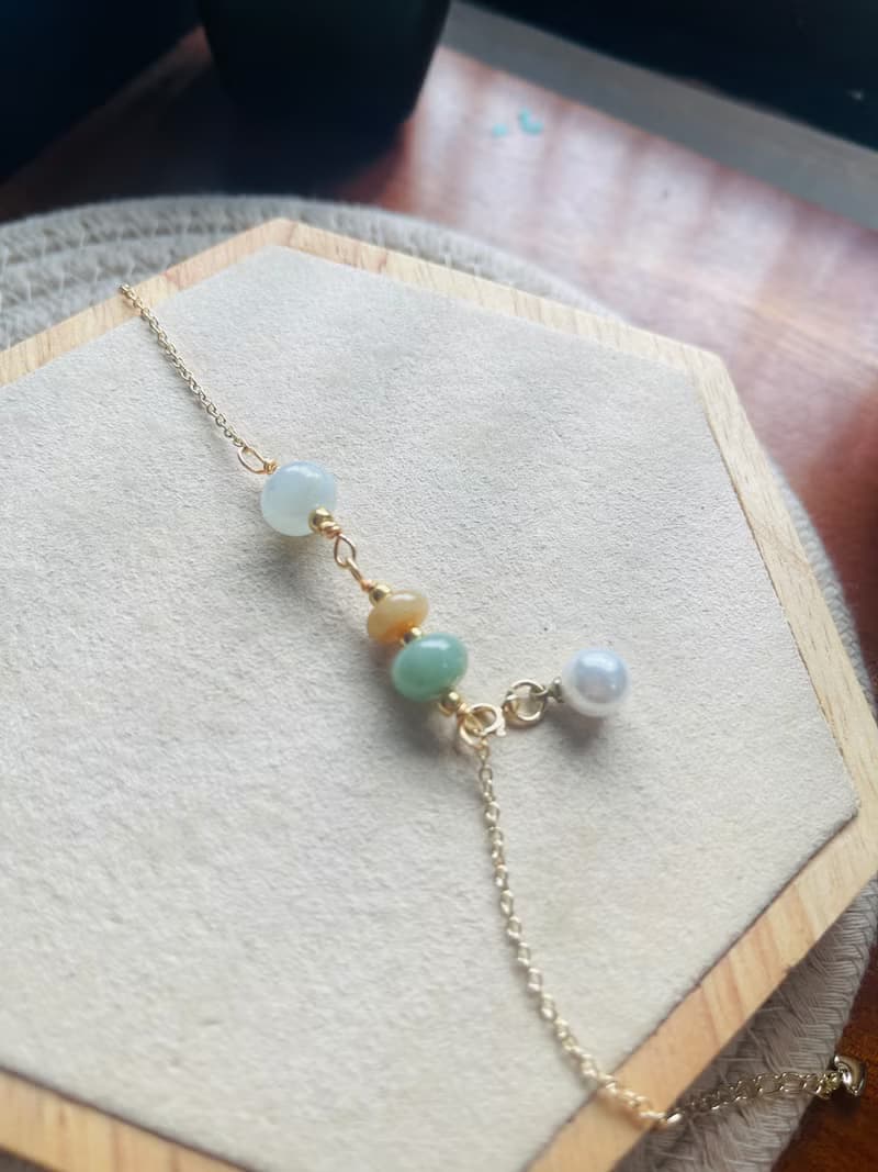 兔寶設計//翡翠手鍊、復古、古著、緬甸翡翠、天然翡翠