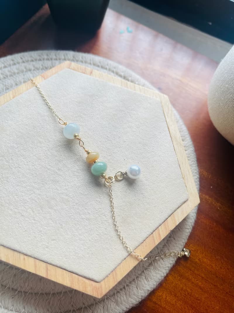 兔寶設計//翡翠手鍊、復古、古著、緬甸翡翠、天然翡翠