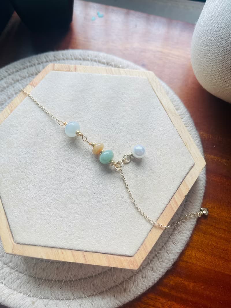 兔寶設計//翡翠手鍊、復古、古著、緬甸翡翠、天然翡翠