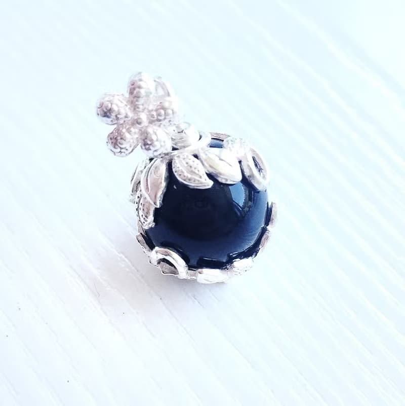 BLOSSOM 花兒 - 限量黑瑪瑙純銀手工墜子