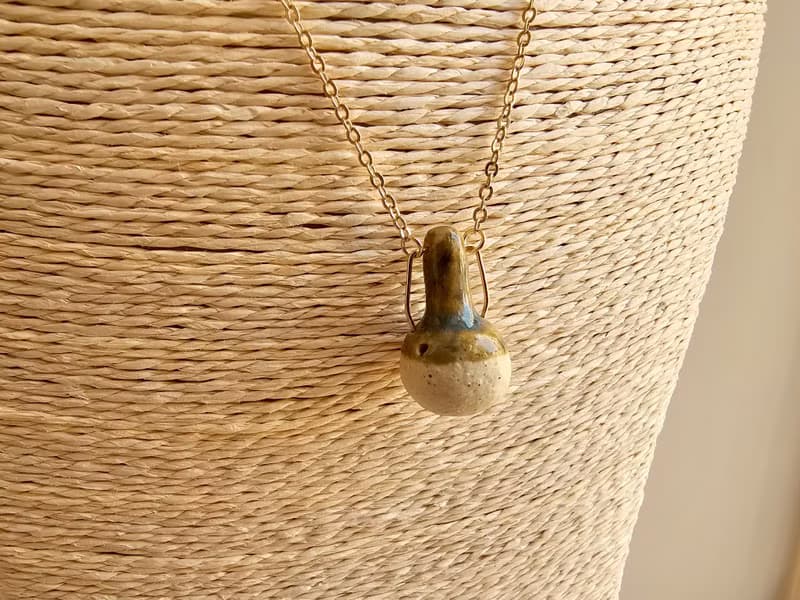 寶瓶香水瓶精油擴香瓶陶項鍊